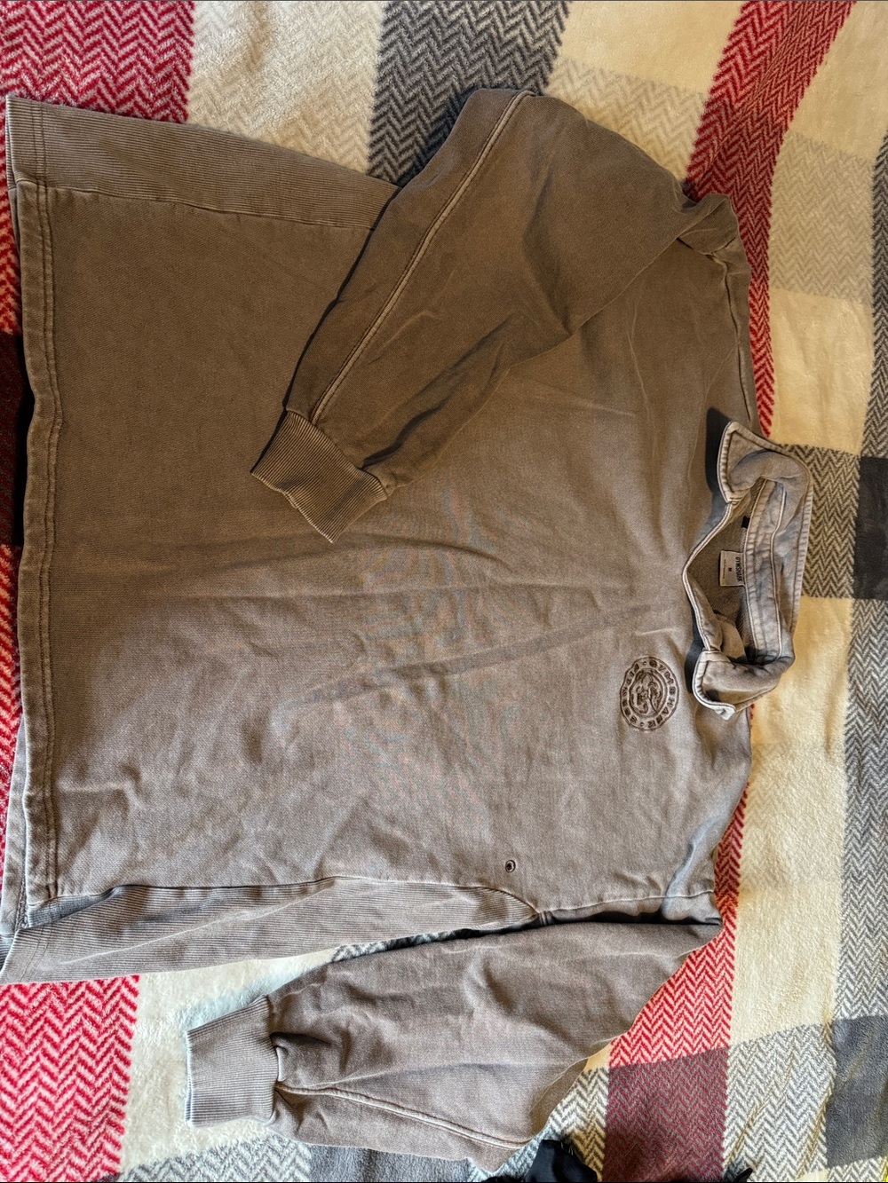 Gymshark Men's Casual Long-Sleeve Polo Sweatshirt - Taupe